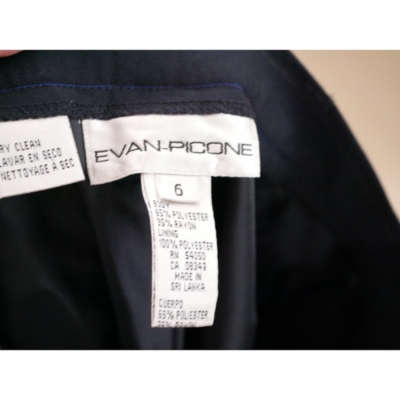 High Waisted Pant Vintage Trousers Pleat Front Navy Blue Pinstripe Evan Picone - Picture 3 of 6